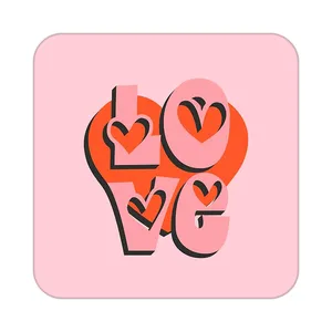 زیر لیوانی کاکتی طرح عاشقانه مدل mp40943