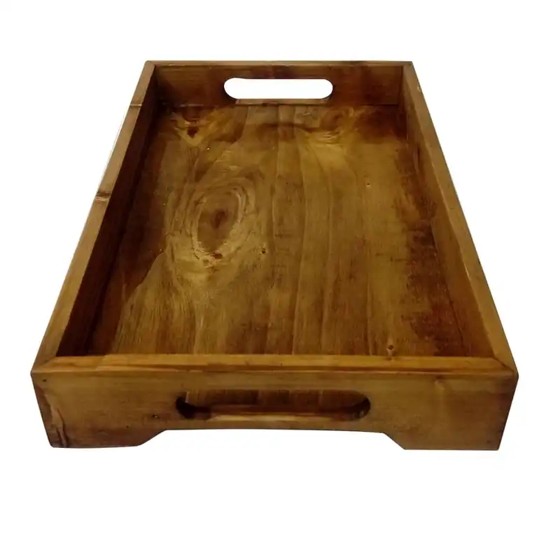 سینی چوبی مدل لبه بلند دسته دار