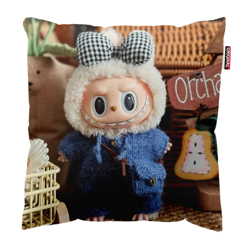 کوسن پاد آفرین مدل عروسک لبوبو کد PK301845 سایز 30*30 سانتی متر