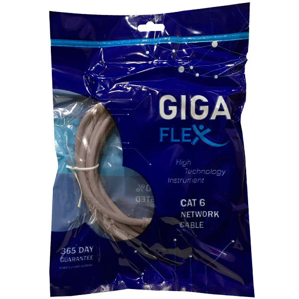 کابل شبکه Cat6 گیگافلکس مدل GI-UTP-3M-GRAY