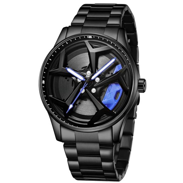 ساعت مچی عقربهای مردانه کوارتز مدل صفحه رینگ چرخان بند فلزی کد 1.5