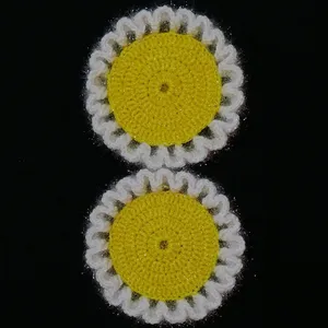زیر بشقابی بافتنی مدل خورشید کد 9681260 بسته 2 عددی