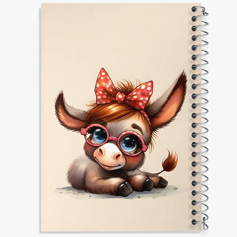 دفتر ژورنال نویسی 50 برگ خندالو مدل نقطه ای طرح الاغ بامزه کد N5500