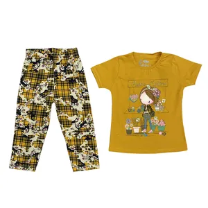 ست تی شرت و شلوارک دخترانه مدل دختر گل فروش