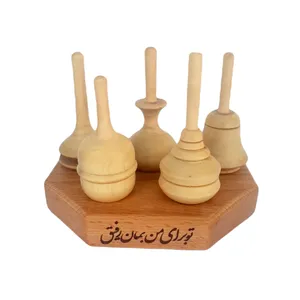 فرفره چوبی مدل نفیس کد WST53 به همراه استند مجموعه 6 عددی