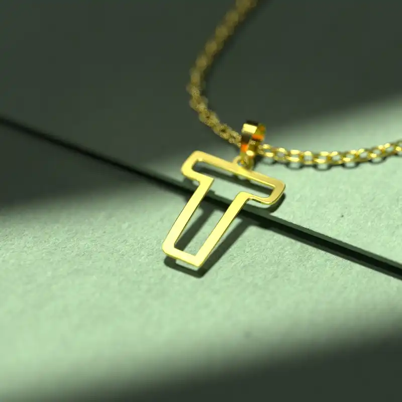 گردنبند طلا 18 عیار زنانه مدوپد مدل حرف T کد H3-1-1100