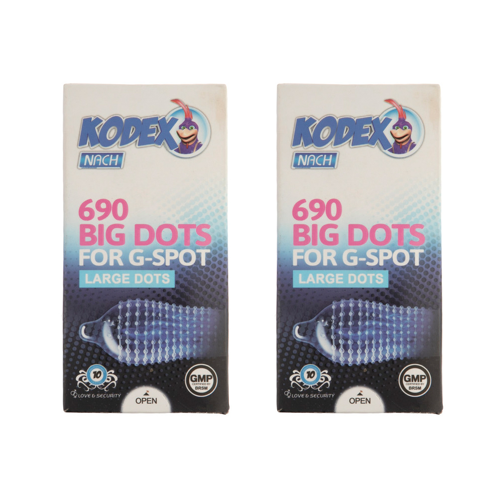 کاندوم ناچ کدکس مدل BIG DOTS مجموعه 2 عددی