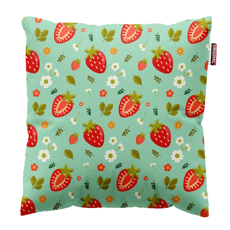 کوسن پاد آفرین مدل میوه ای طرح توت فرنگی کد PK402212 سایز 40*40 سانتی متر