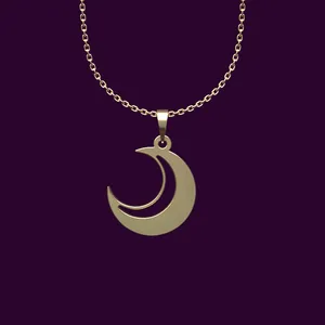 گردنبند طلا 18 عیار زنانه مدوپد مدل ماه کد OO2-1-1017