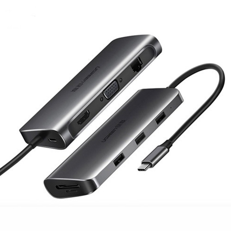 مبدل USB-C به HDMI/VGA/USB/LAN/USB-C یوگرین مدل 40873
