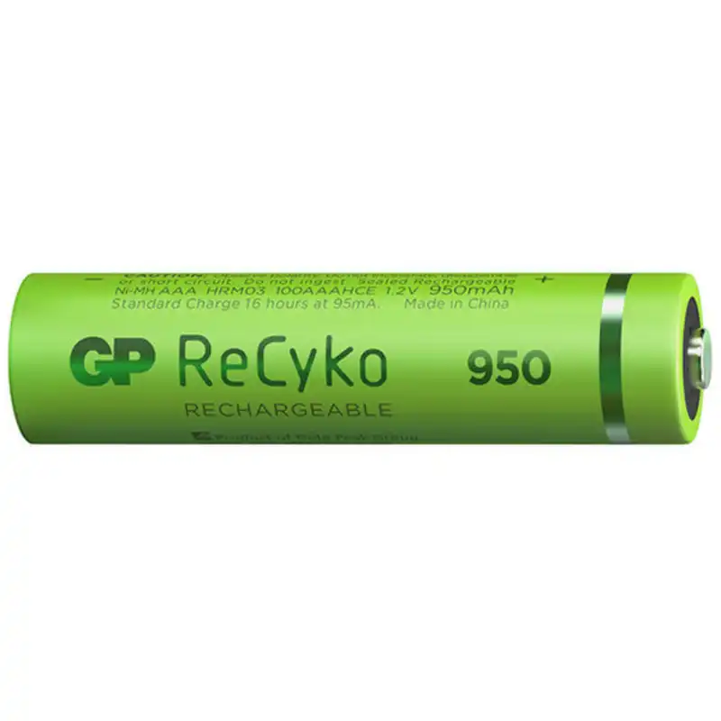 باتری نیم قلمی قابل شارژ جی پی مدل Rechargeable Recyko 950 بسته دو عددی