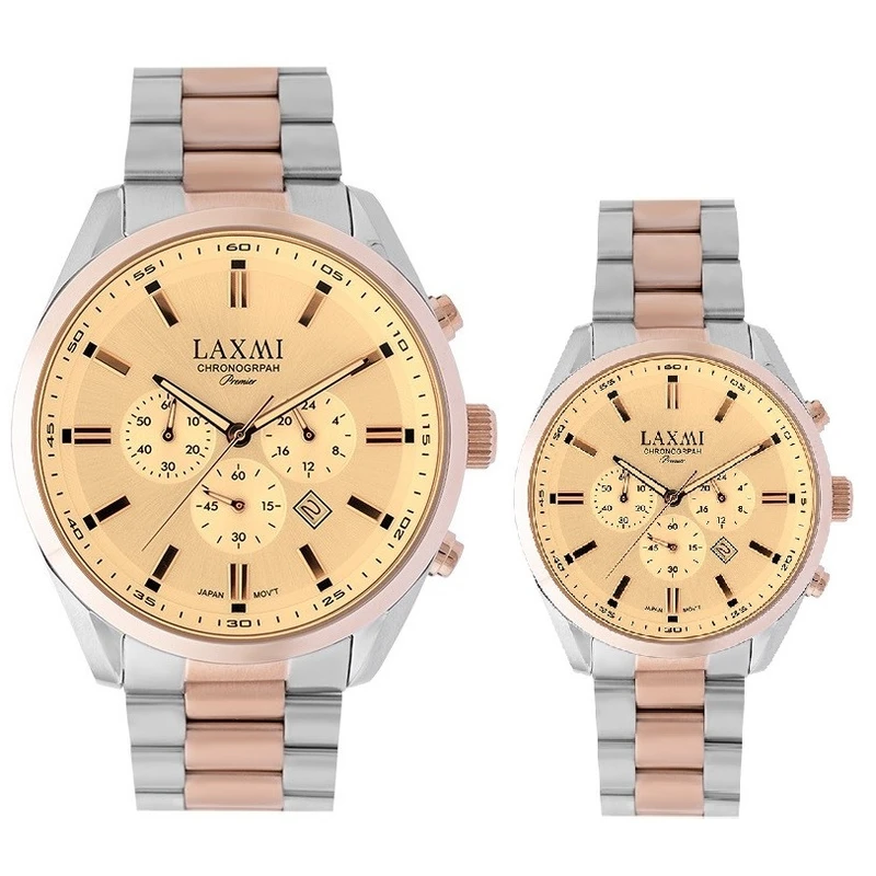 ست ساعت مچی عقربه ای زنانه و مردانه لاکسمی مدل 8533G-22 8533L-22