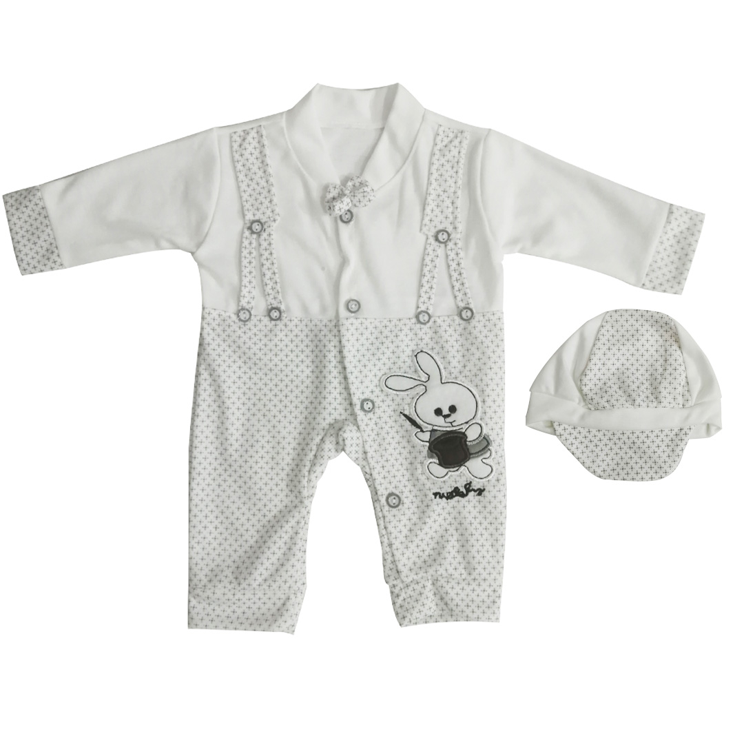 ست سرهمی و کلاه نوزادی مدل P21