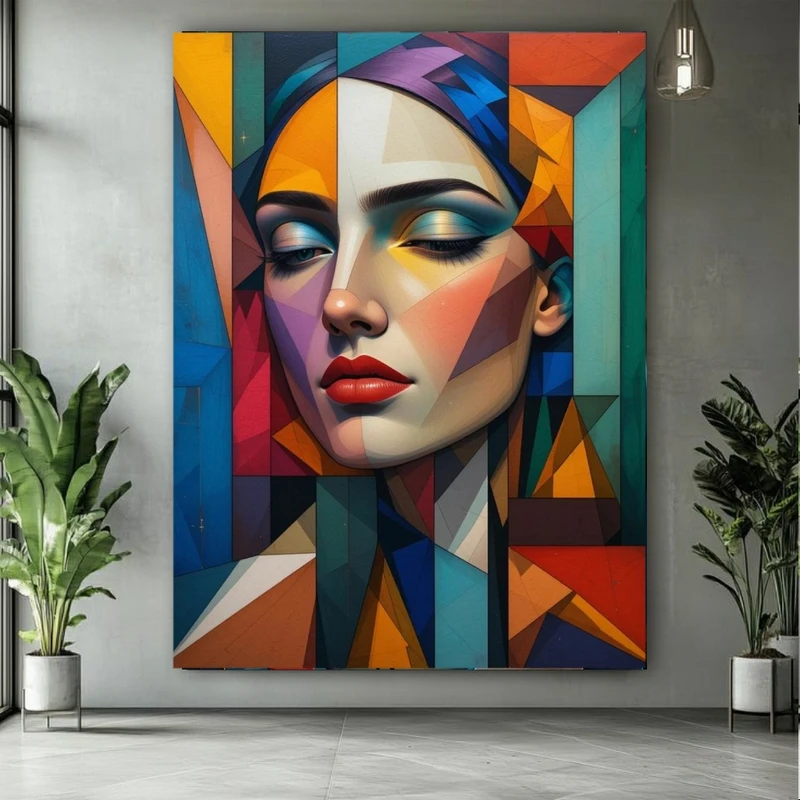 پوستر طرح پرتره زیبا مدل هنری رنگارنگ کد BK24840