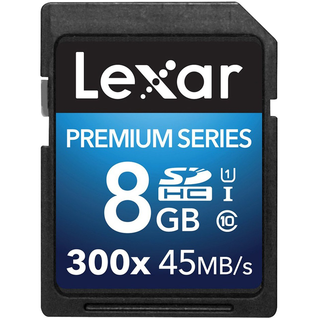 کارت حافظه SDHC لکسار مدل Premium کلاس 10 استاندارد UHS-I U1 سرعت 45MBps 300X ظرفیت 8 گیگابایت