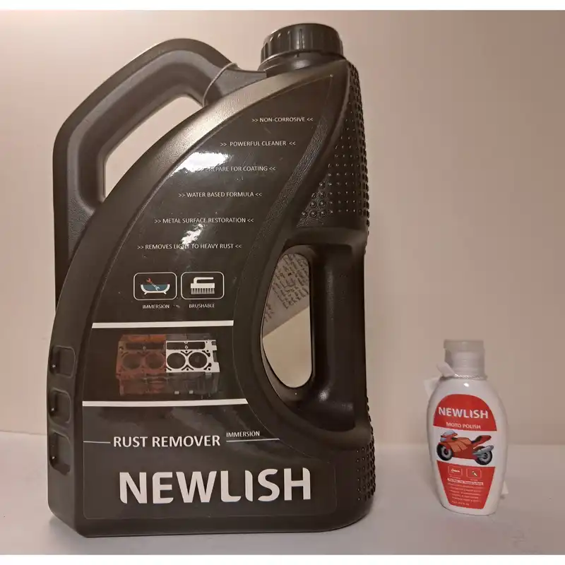 رسوب زدا باک بنزین موتور سیکلت و براق کننده رنگ باک نیولیش مدل موتو پولیش حجم 50 میلی لیتر