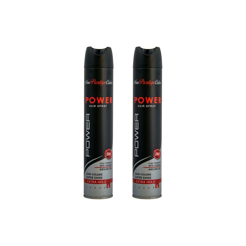 اسپری حالت دهنده مو نیو پرستیژ کالر مدل SUPER SHINE حجم 500 میلی لیتر مجموعه 2 عددی