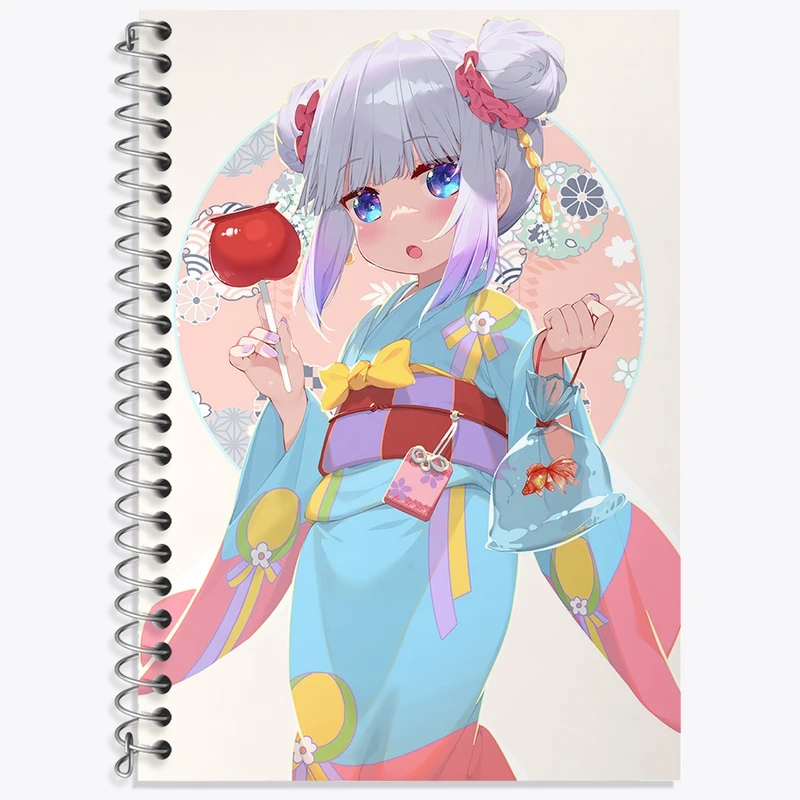 دفتر زبان 50 برگ خندالو مدل سه خط طرح کانا انیمه اژدهای خدمتکار کوبایاشی کد 36282