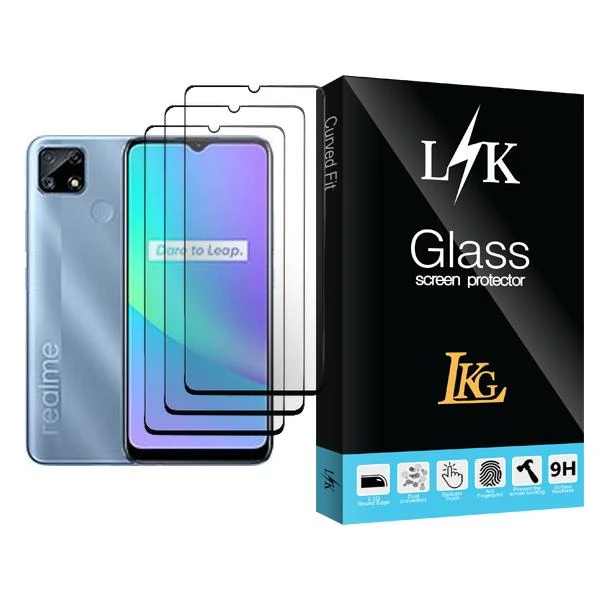 محافظ صفحه نمایش ال کا جی مدل LK Glass MIX003 مناسب برای گوشی موبایل ریلمی C25 بسته سه عددی