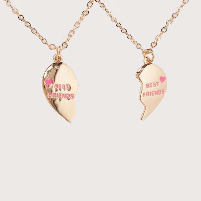 گردنبند دخترانه اچ اند ام مدل Best Friend مجموعه 2 عددی