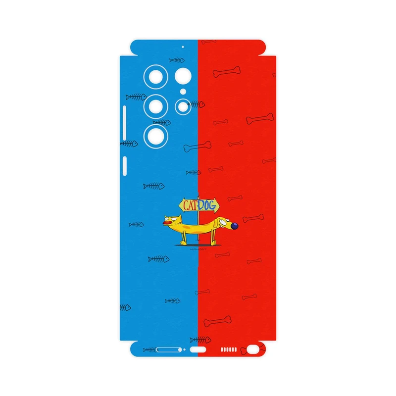 برچسب پوششی ماهوت مدل CatDog-FullSkin مناسب برای گوشی موبایل سامسونگ Galaxy S22 Ultra 5G