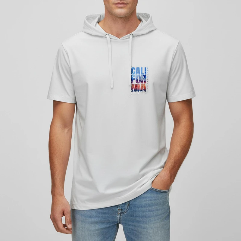 تی‌شرت کلاه‌دار آستین کوتاه مردانه مدل 14040311b