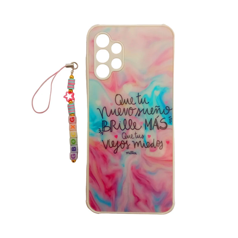 کاور طرح لیزری مدل میلکا کد A10189 مناسب برای گوشی موبایل سامسونگ Galaxy A13 4G / A32 5G به همراه بند آویز