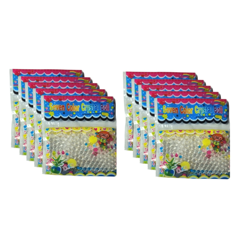 خاک ژله ای مدل کریستالی شفاف وزن 3 گرم بسته 10 عددی