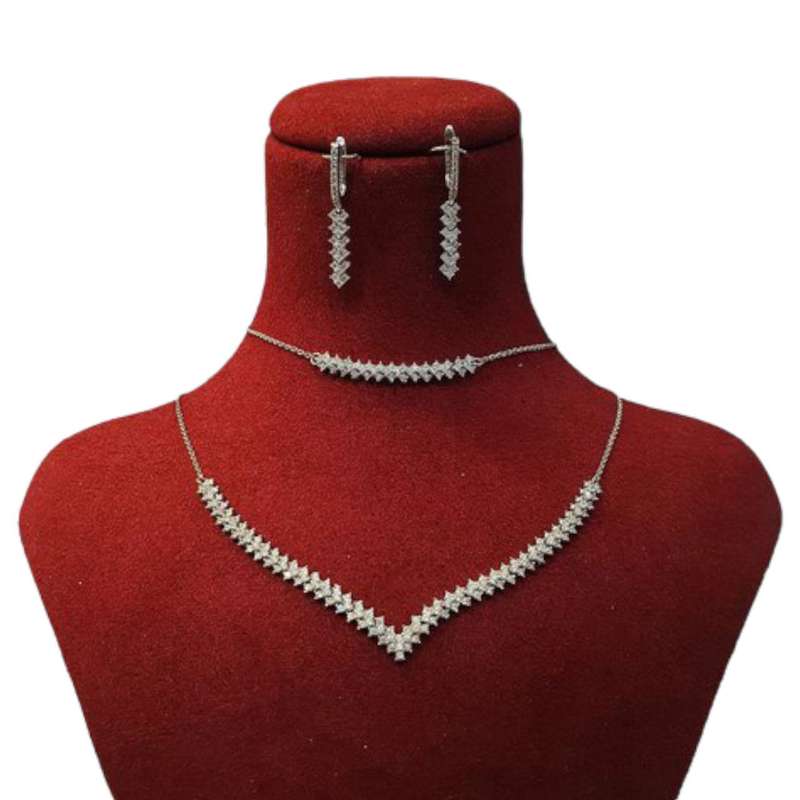 نیم ست نقره زنانه مدل RZZDEH-021 نیم ست نقره زنانه مدل RZZDEH-021