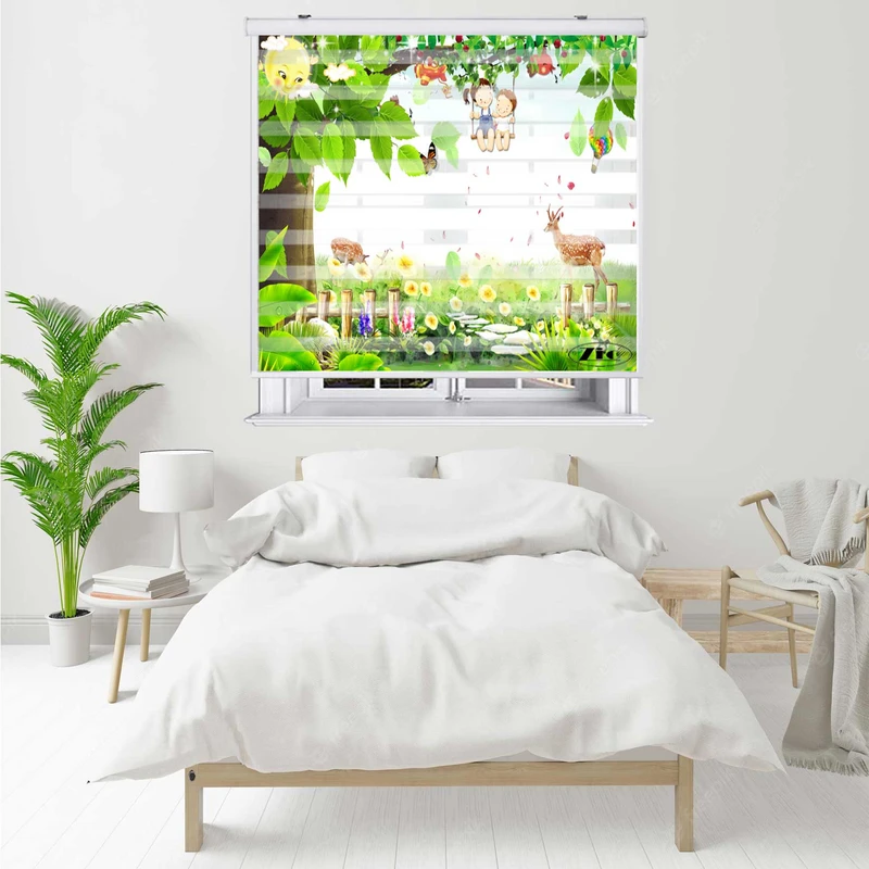 پرده زبرا زیو کد K3047 سایز 150X150 سانتی متر