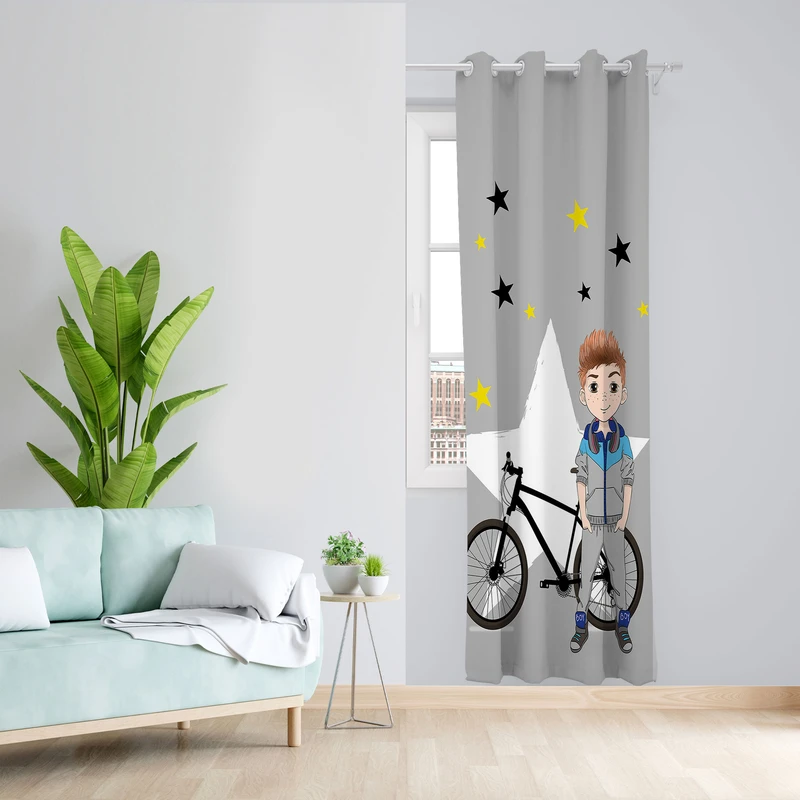  پرده مدل پسرانه مخمل پانچی کد 4673 سایز 140x200 سانتی متر