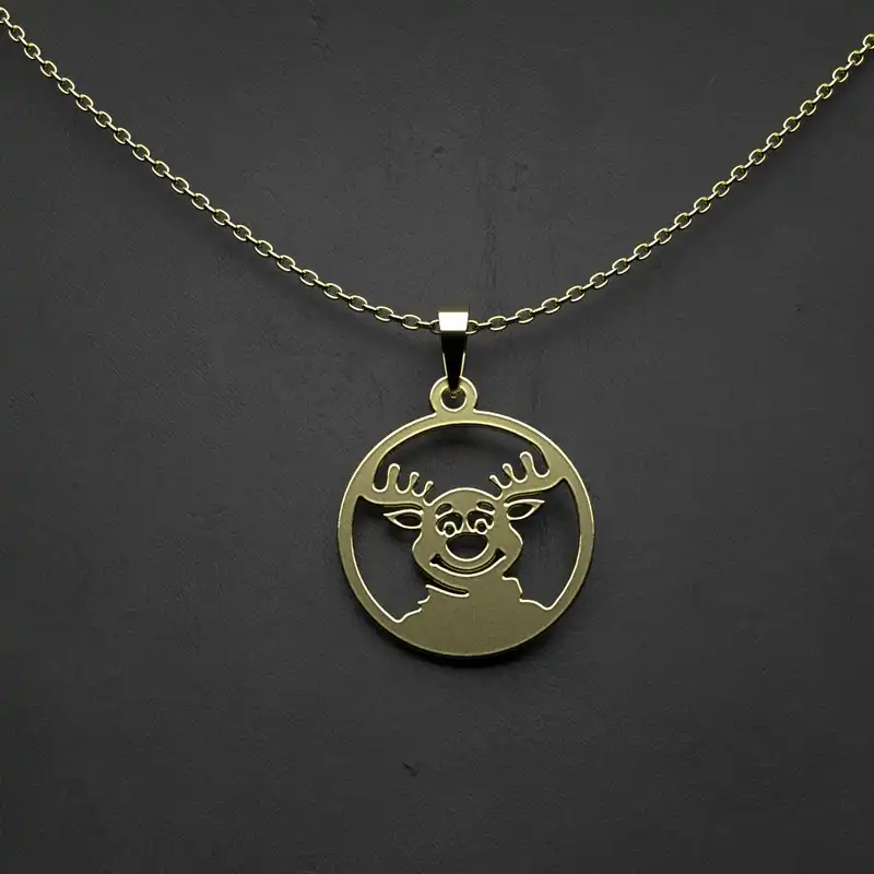 گردنبند طلا 18 عیار زنانه مدوپد مدل  طرح گوزن کد NN1126