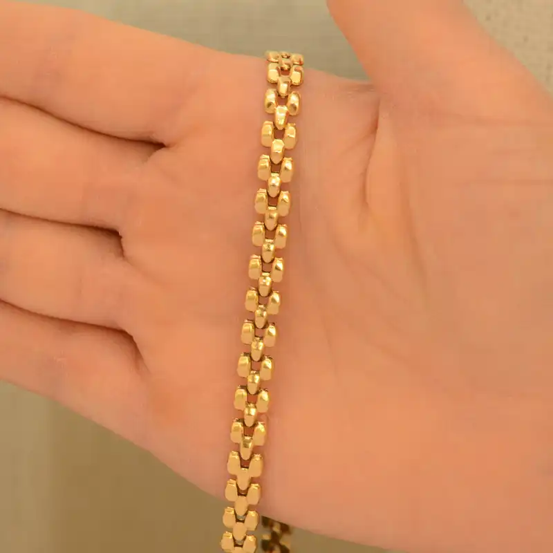 گردنبند طلا 18 عیار زنانه طلای مستجابی مدل رولکسی کد 50