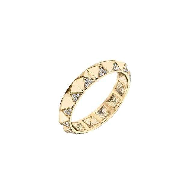   انگشتر طلا 18 عیار زنانه قیراط طرح مثلث کد GH6125