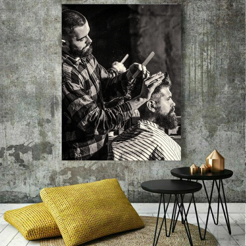 پوستر پارچه ای طرح آرایشگاه مردانه کد FP104461