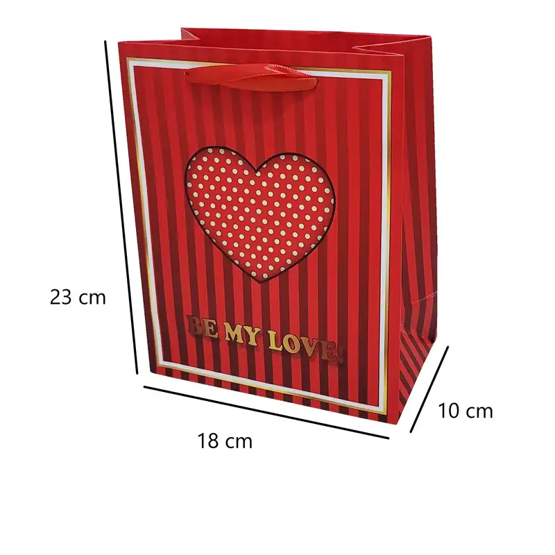 پاکت هدیه طرح قلب مدل BE MY LOVE کد 77700043