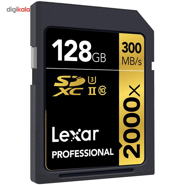 کارت حافظه SDXC لکسار مدل Professional کلاس 10 استاندارد UHS-II U3 سرعت 2000X به همراه ریدر UHS-II ظرفیت 128 گیگابایت