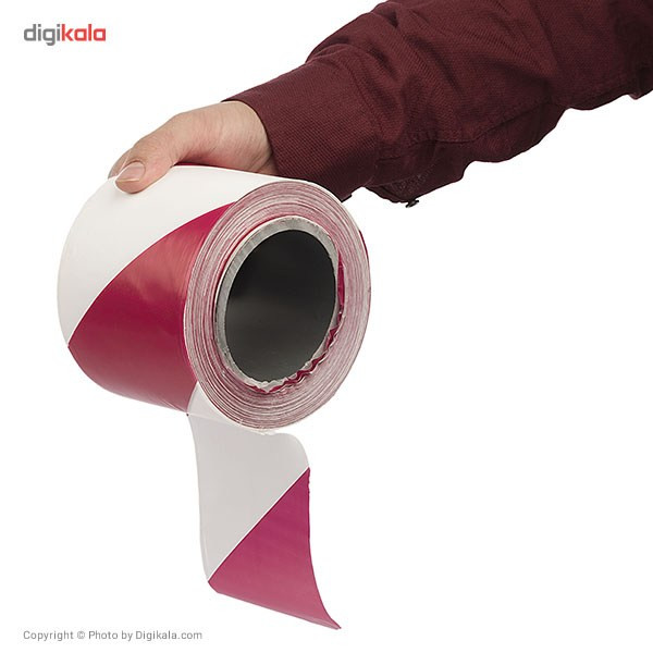 نوار خطر مدل راه راه قرمز سفید 120 متری بسته 5 عددی