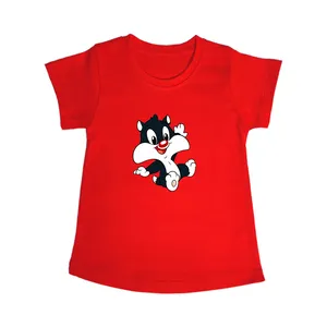 تی شرت آستین کوتاه دخترانه مدل سیلوستر R006