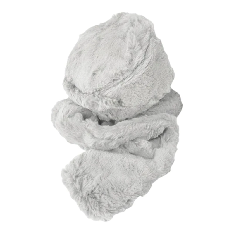 ست کلاه و شال گردن زنانه مدل روس خز ساده zh118