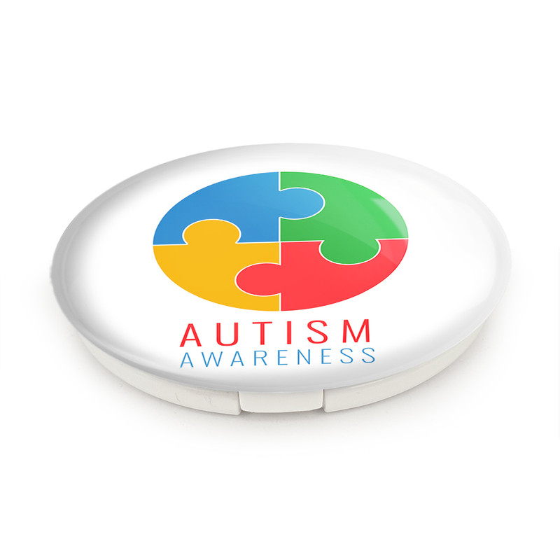 آینه جیبی خندالو طرح اتیسم Autism مدل تاشو کد 26728