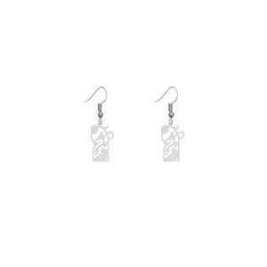 گوشواره نقره زنانه هایکا طرح عشق و مرغ آمین مدل n.ha324