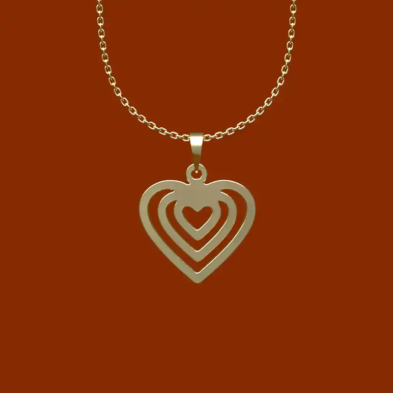 گردنبند طلا 18 عیار زنانه مدوپد مدل  طرح قلب کد R1289