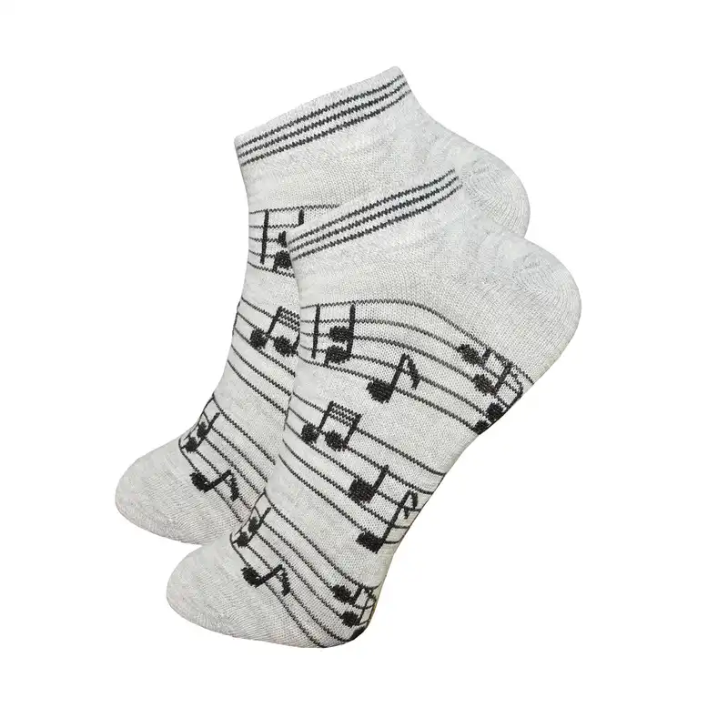 جوراب دخترانه آکام طرح نت مجموعه 6 عددی