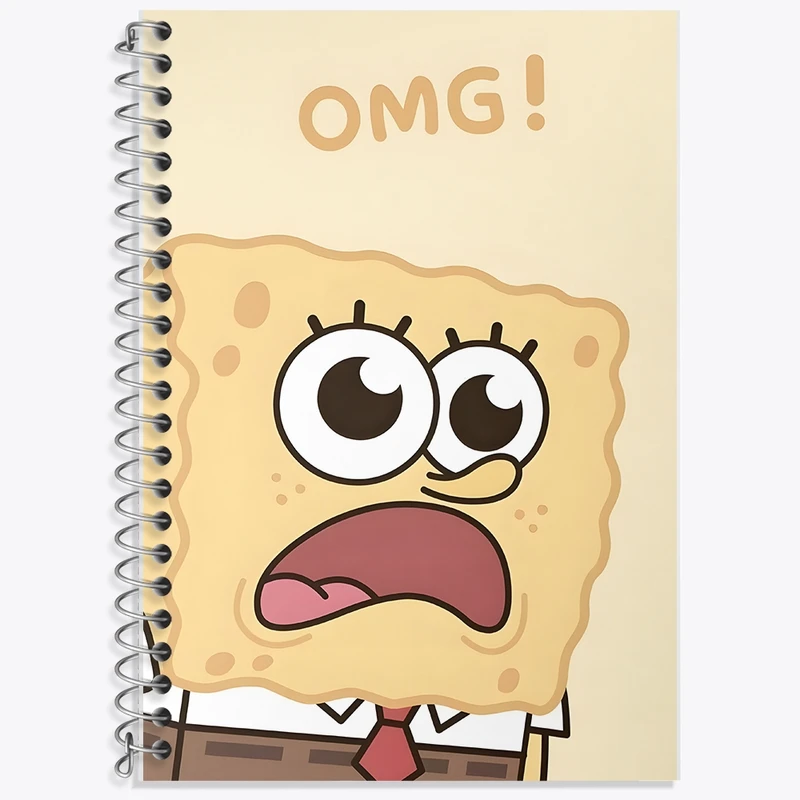 دفتر زبان 50 برگ خندالو مدل سه خط طرح باب اسفنجی کد F1331