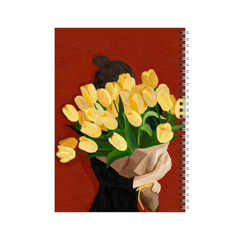 دفتر مشق 100 برگ بامبیلیپ طرح دسته گل لاله  کد 4711435