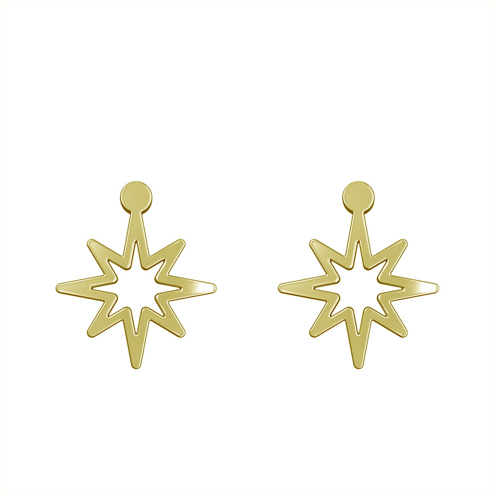 گوشواره طلا 18 عیار زنانه مدوپد مدل ستاره کد GA1-15472