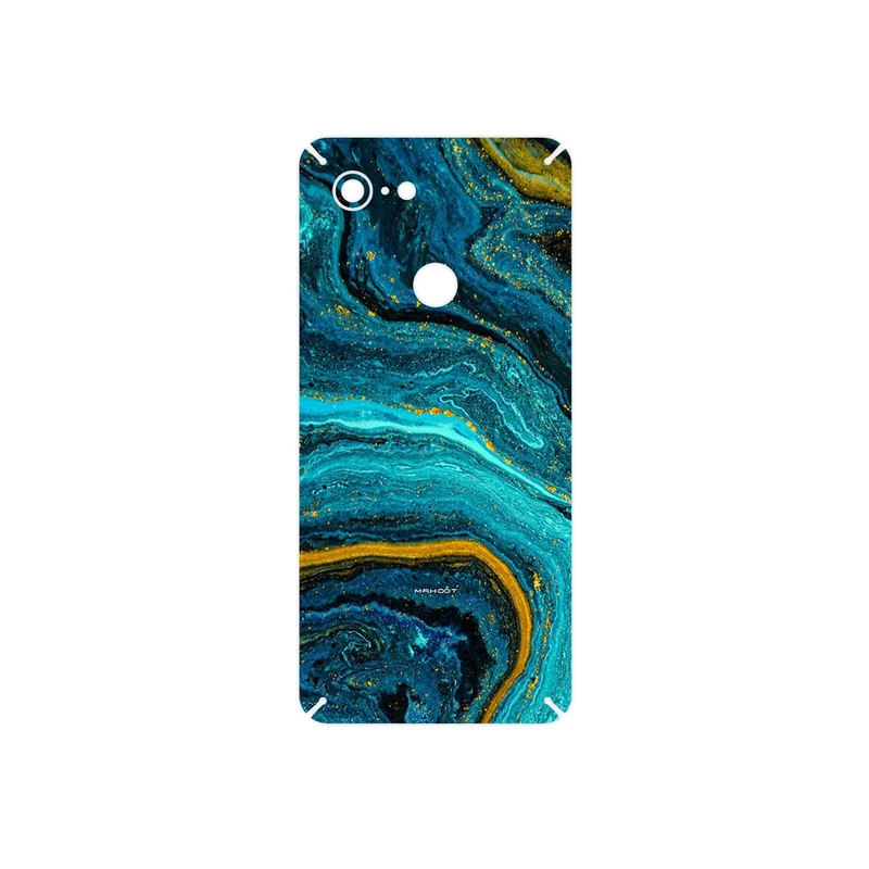 برچسب پوششی ماهوت مدل Turquoise marblewith golden streaks مناسب برای گوشی موبایل گوگل Pixel 3