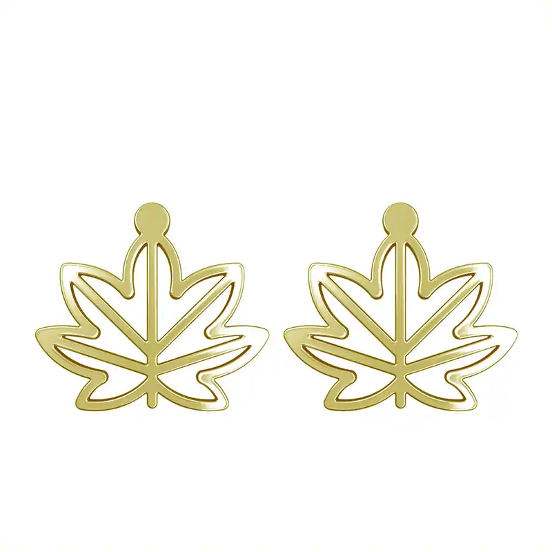 گوشواره طلا 18 عیار زنانه مدوپد مدل برگ کد GA1-15930