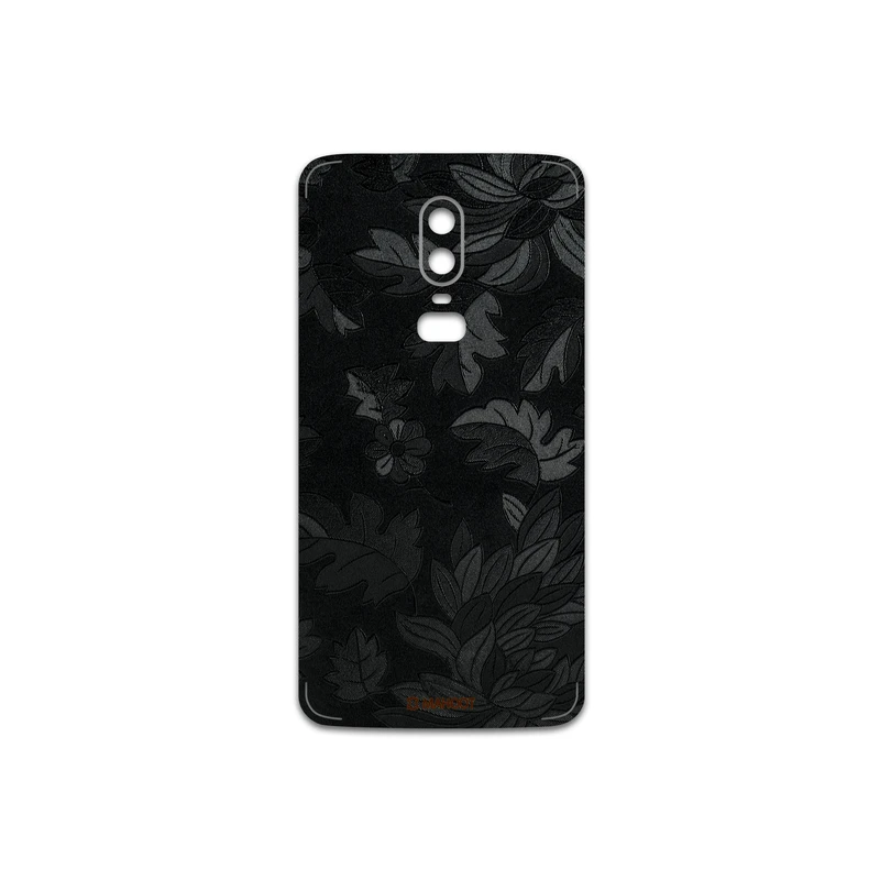 برچسب پوششی ماهوت مدل Black-Wildflower مناسب برای گوشی موبایل وان پلاس 6